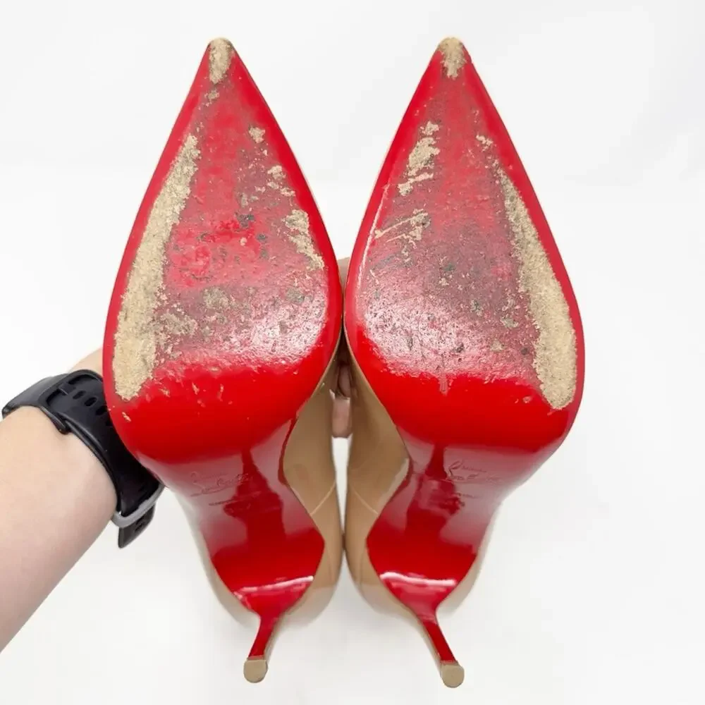 Christian Louboutin So Kate Patent Leather Pointed Toe Heels Womens Size EU 38.5
